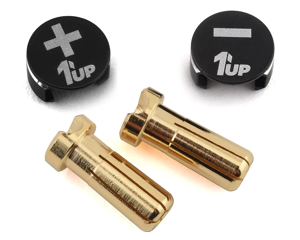 1UP Racing LowPro Bullet Plug Grips w/5mm Bullets (Black/Black) 3 1UP Racing LowPro Bullet Plug Grips w/5mm Bullets (Black/Black)