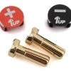 1UP Racing LowPro Bullet Plug Grips w/4mm Bullets (Black/Red)