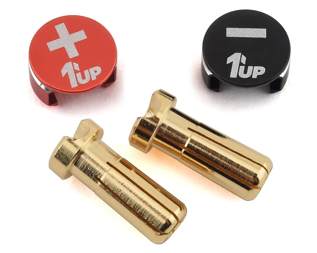1UP Racing LowPro Bullet Plug Grips w/5mm Bullets (Black/Red) 3 1UP Racing LowPro Bullet Plug Grips w/5mm Bullets (Black/Red)