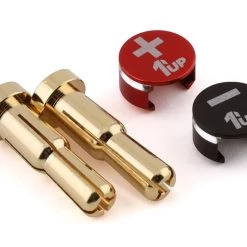 1UP Racing LowPro Bullet Plug Grips w/4-5mm Bullets (Black/Red)