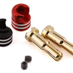 1UP Racing Heatsink Bullet Plug Grips w/4-5mm Bullets (Black/Red)