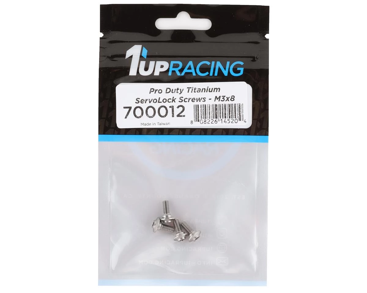 1UP Racing Pro Duty Titanium ServoLock Screws (3x8mm) 4 1UP Racing Pro Duty Titanium ServoLock Screws (3x8mm) - Image 2