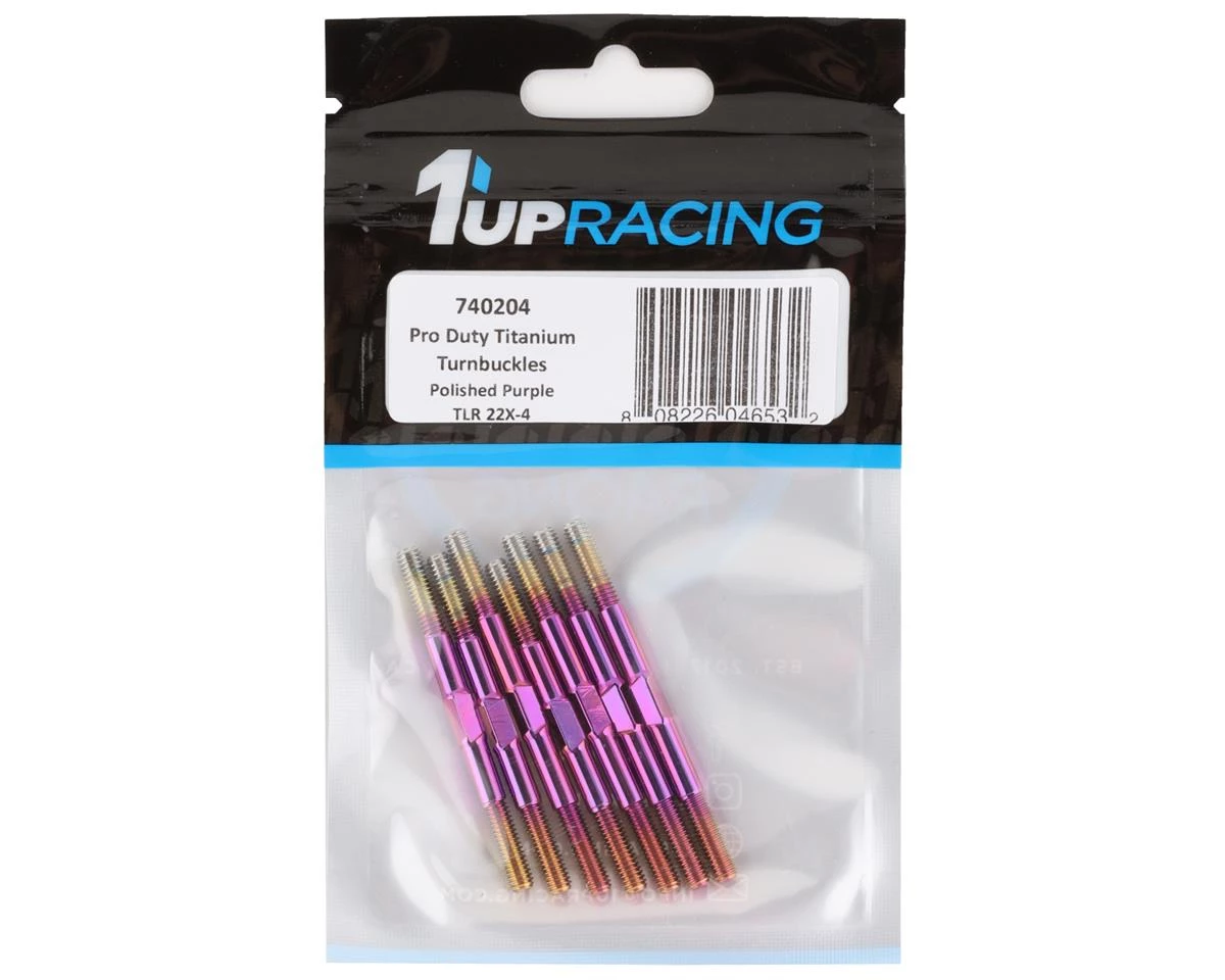 1UP Racing TLR 22X-4 Pro Duty Titanium Turnbuckles (Triple Polished Purple) 4 1UP Racing TLR 22X-4 Pro Duty Titanium Turnbuckles (Triple Polished Purple) - Image 2