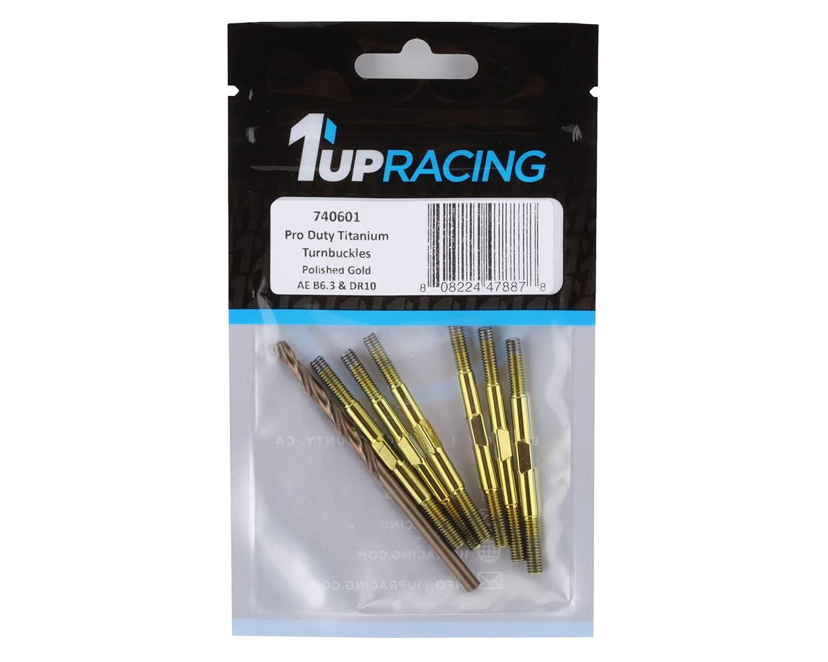 1UP Racing RC10B6.3/DR10 Pro Duty Titanium Turnbuckles (Triple Polished Gold) 4 1UP Racing RC10B6.3/DR10 Pro Duty Titanium Turnbuckles (Triple Polished Gold) - Image 2