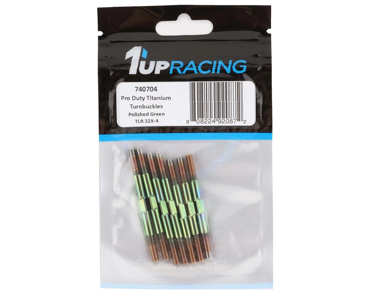 1UP Racing TLR 22X-4 Pro Duty Titanium Turnbuckles (Triple Polished Green) 4 1UP Racing TLR 22X-4 Pro Duty Titanium Turnbuckles (Triple Polished Green) - Image 2