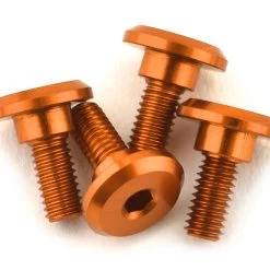 1UP Racing 3x6mm Aluminum Servo Mounting Screws w/4.2mm Neck (Orange) (4)