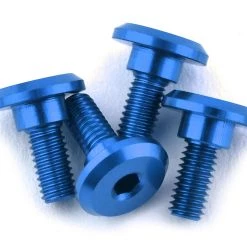 1UP Racing 3x6mm Aluminum Servo Mounting Screws w/4.2mm Neck (Blue) (4)