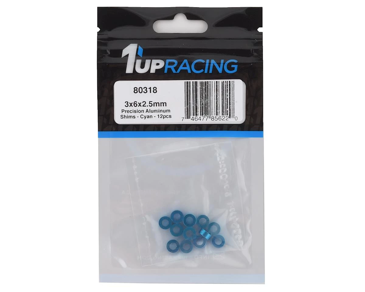 1UP Racing 3x6mm Precision Aluminum Shims (Blue) (12) (2.5mm) 4 1UP Racing 3x6mm Precision Aluminum Shims (Blue) (12) (2.5mm) - Image 2