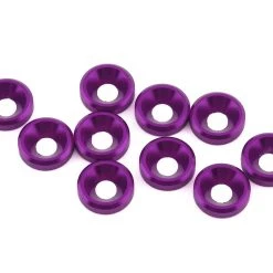 1UP Racing 3mm Countersunk Washers (Purple) (10)