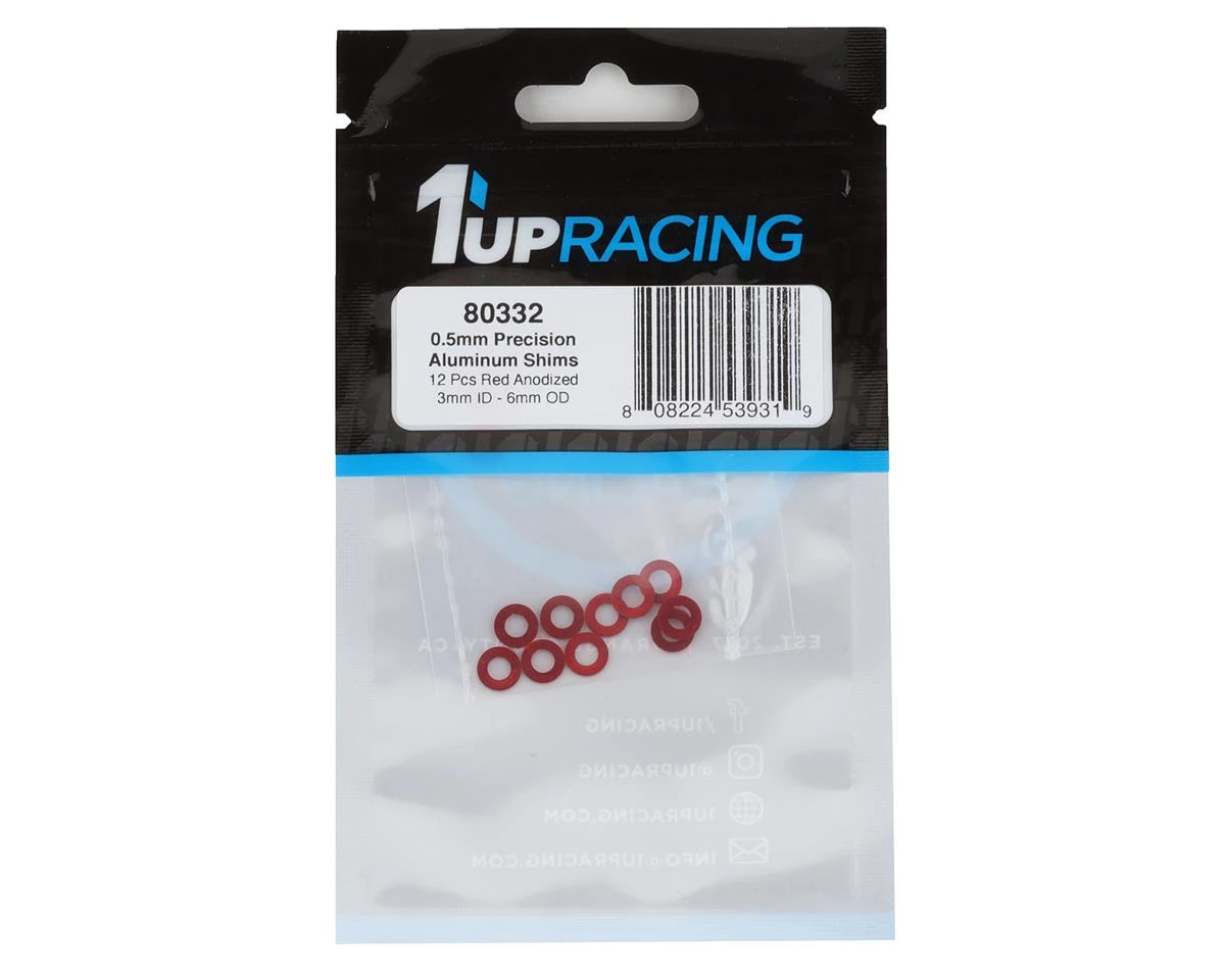 1UP Racing 3x6mm Precision Aluminum Shims (Red) (12) (0.5mm) 4 1UP Racing 3x6mm Precision Aluminum Shims (Red) (12) (0.5mm) - Image 2