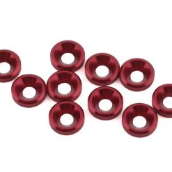 1UP Racing 3mm Countersunk Washers (Red) (10)