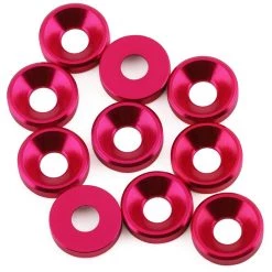1UP Racing 3mm Countersunk Washers (Pink) (10)