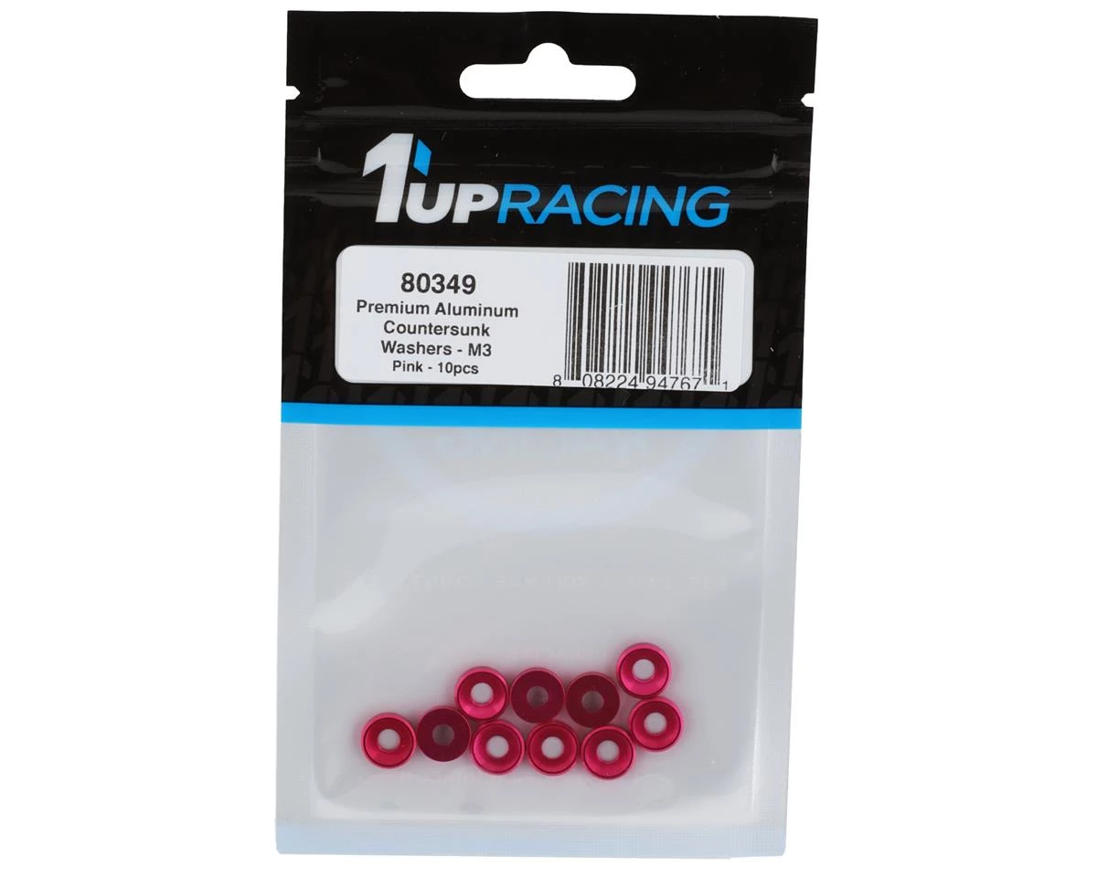 1UP Racing 3mm Countersunk Washers (Pink) (10) 4 1UP Racing 3mm Countersunk Washers (Pink) (10) - Image 2