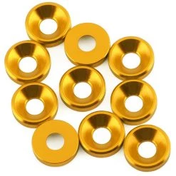 1UP Racing 3mm Countersunk Washers (Gold) (10)
