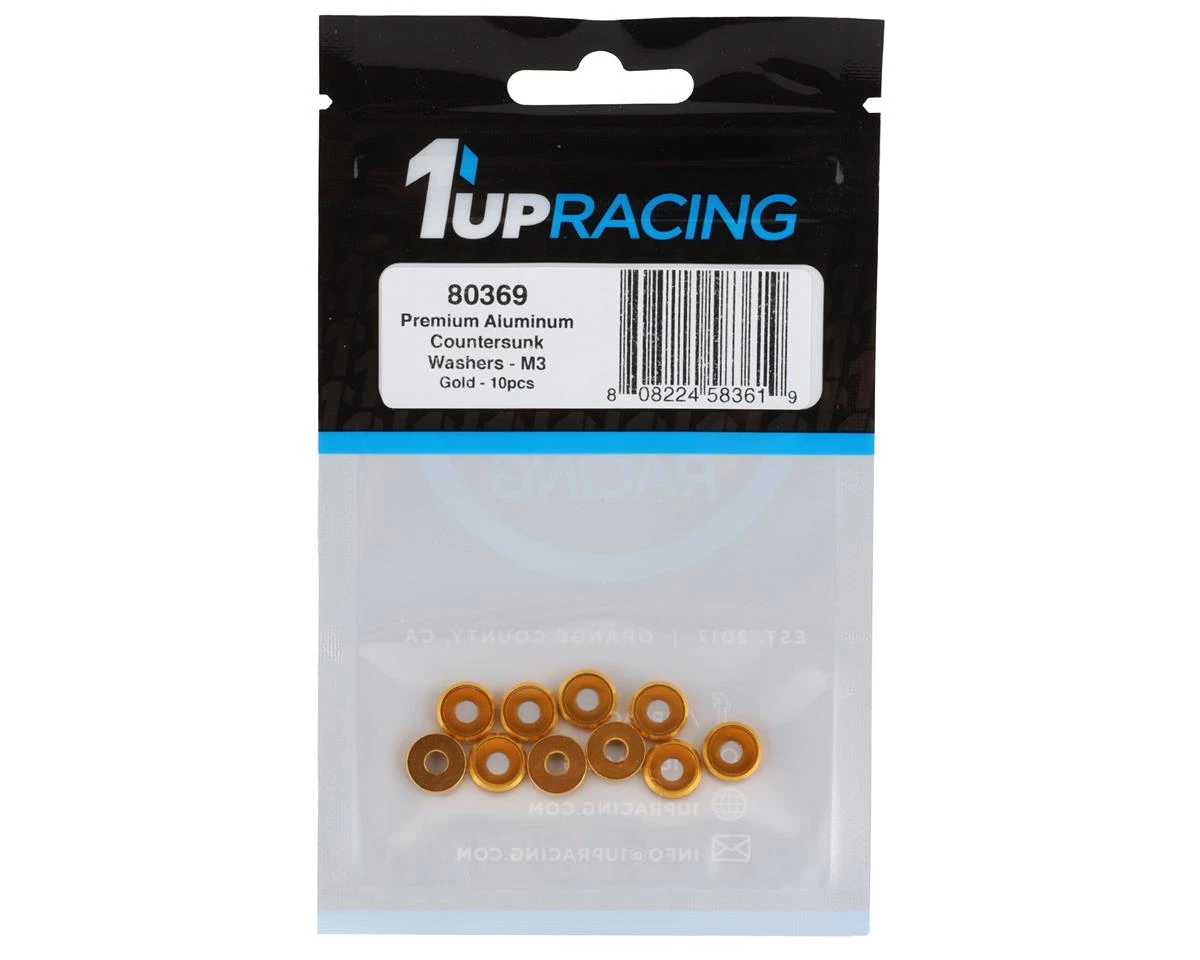 1UP Racing 3mm Countersunk Washers (Gold) (10) 4 1UP Racing 3mm Countersunk Washers (Gold) (10) - Image 2