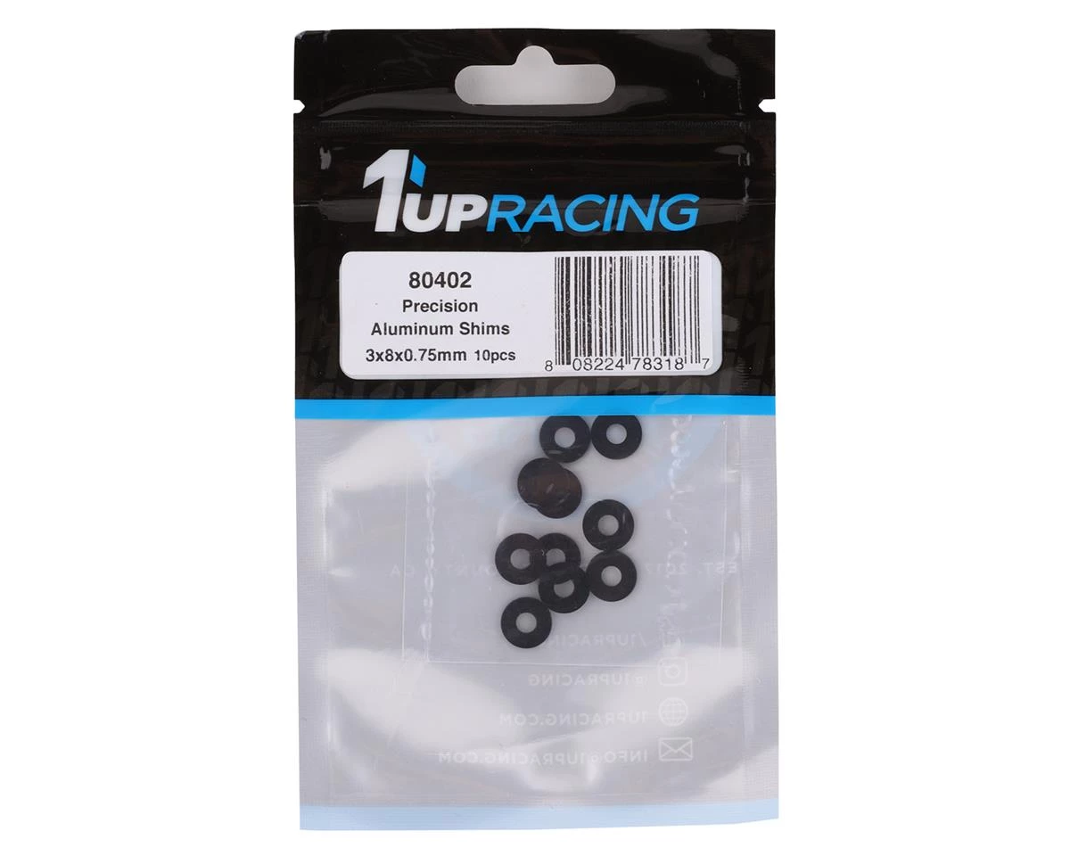 1UP Racing 3x8mm Precision Aluminum Shims (Black) (10) (0.75mm) 4 1UP Racing 3x8mm Precision Aluminum Shims (Black) (10) (0.75mm) - Image 2