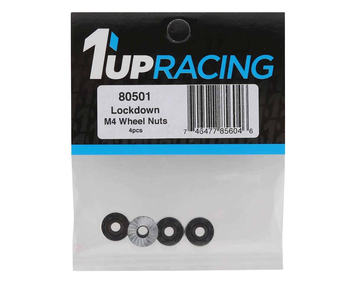 1UP Racing Lockdown UltraLite 4mm Serrated Wheel Nuts (Black) (4) 4 1UP Racing Lockdown UltraLite 4mm Serrated Wheel Nuts (Black) (4) - Image 2