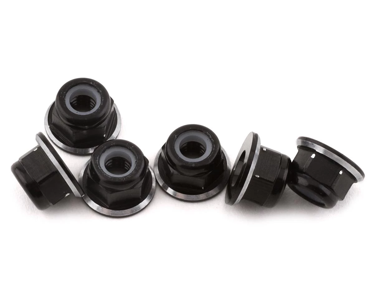1UP Racing 3mm Aluminum Flanged Locknuts (Black/Silver) (6) 3 1UP Racing 3mm Aluminum Flanged Locknuts (Black/Silver) (6)