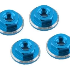 1UP Racing Lockdown UltraLite 4mm Serrated Wheel Nuts (Bright Blue) (4)