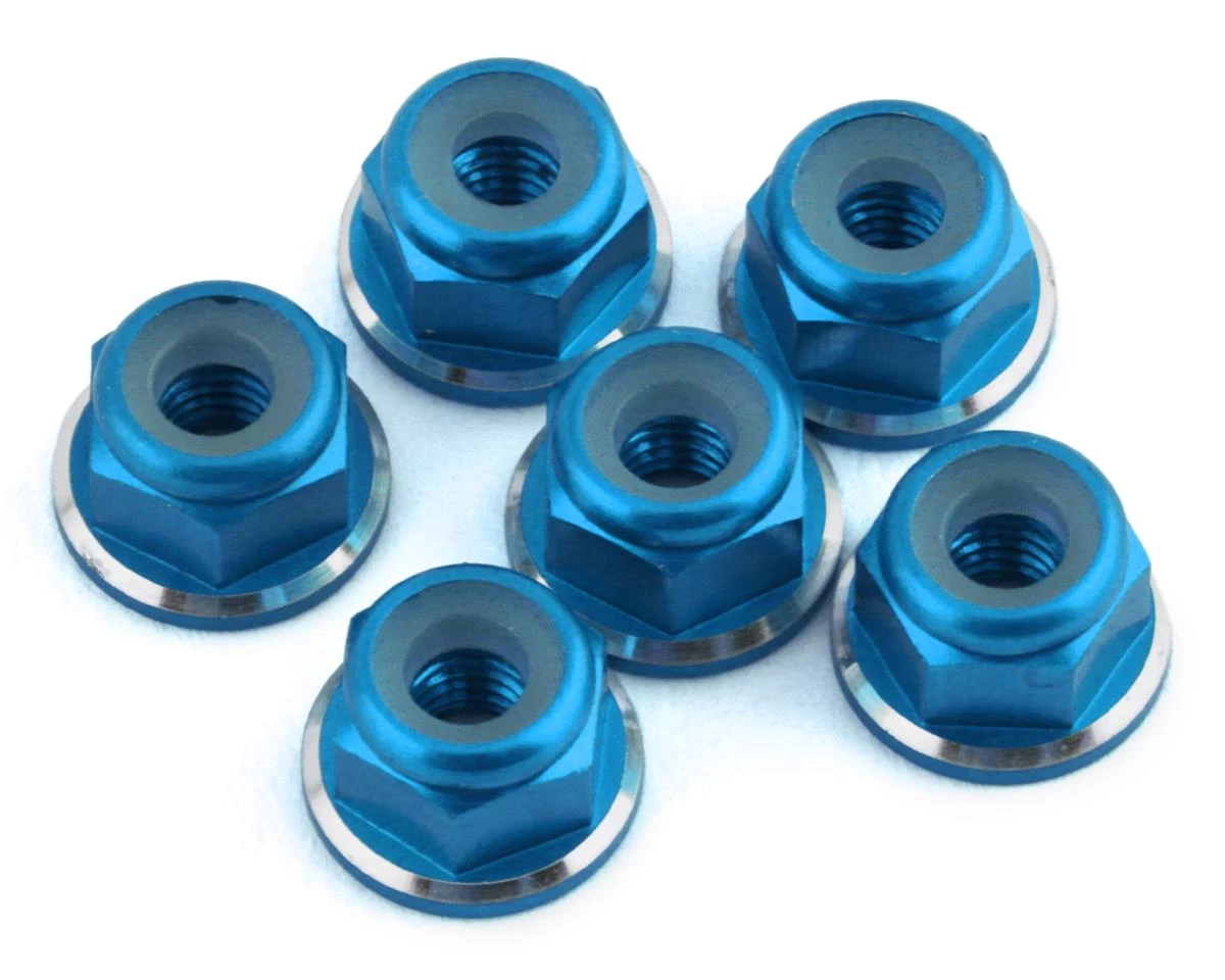 1UP Racing 3mm Aluminum Flanged Locknuts w/Chamfered Finish (Blue) (6) 3 1UP Racing 3mm Aluminum Flanged Locknuts w/Chamfered Finish (Blue) (6)