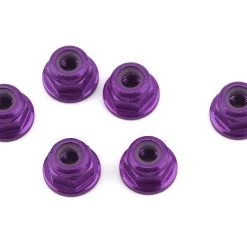 1UP Racing 3mm Aluminum Flanged Locknuts (Purple) (6)