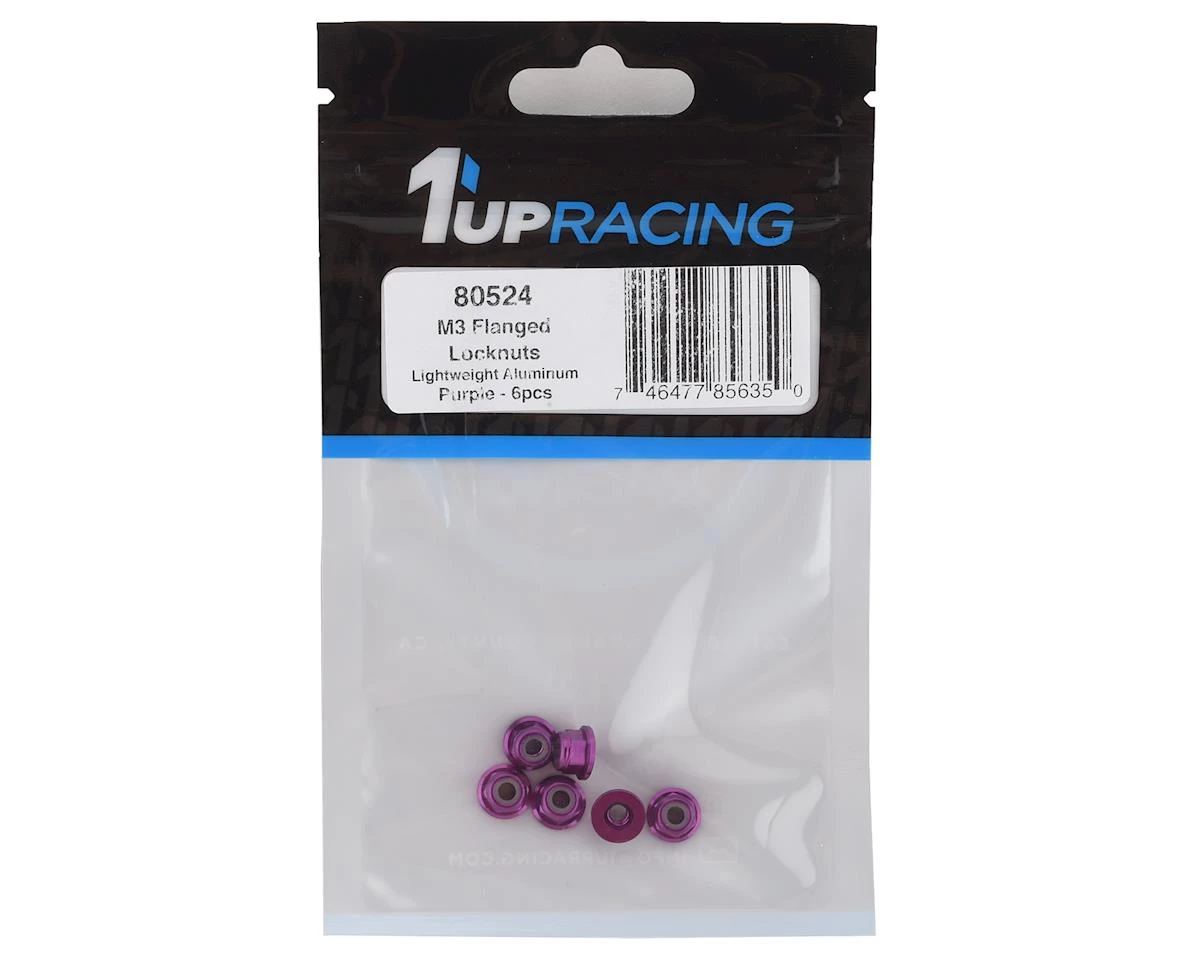 1UP Racing 3mm Aluminum Flanged Locknuts (Purple) (6) 4 1UP Racing 3mm Aluminum Flanged Locknuts (Purple) (6) - Image 2