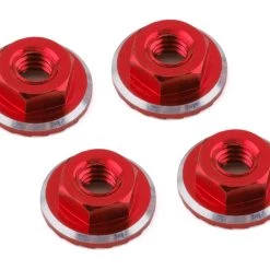 1UP Racing Lockdown UltraLite 4mm Serrated Wheel Nuts (Red) (4)