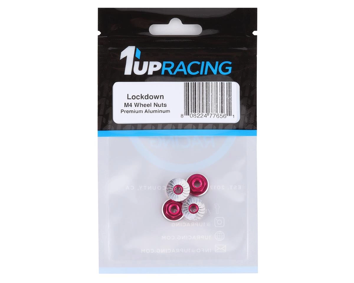 1UP Racing Lockdown UltraLite 4mm Serrated Wheel Nuts (Pink) (4) 4 1UP Racing Lockdown UltraLite 4mm Serrated Wheel Nuts (Pink) (4) - Image 2