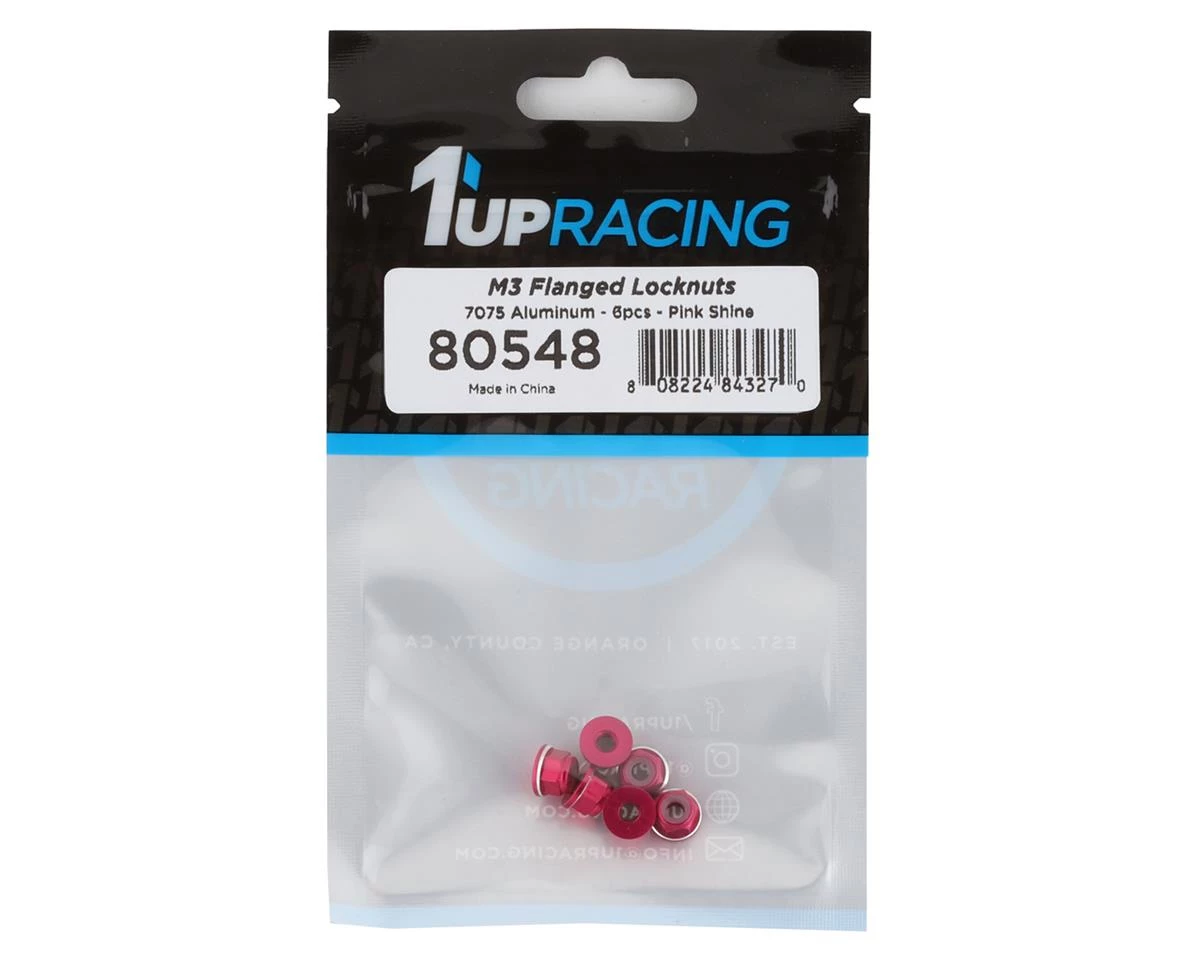 1UP Racing 3mm Aluminum Flanged Locknuts w/Chamfered Finish (Pink) (6) 4 1UP Racing 3mm Aluminum Flanged Locknuts w/Chamfered Finish (Pink) (6) - Image 2