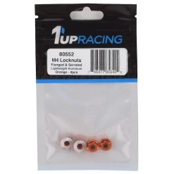 1UP Racing 4mm Serrated Aluminum Locknuts (Orange) (4) -1UP Racing Sales Store 1up80552 1