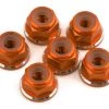 1UP Racing 3mm Aluminum Flanged Locknuts w/Chamfered Finish (Orange) (6)