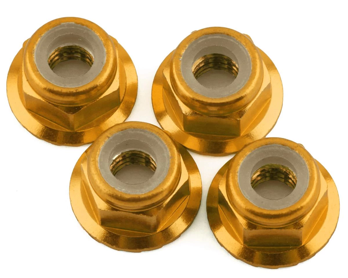 1UP Racing 4mm Serrated Aluminum Locknuts (Gold) (4) 3 1UP Racing 4mm Serrated Aluminum Locknuts (Gold) (4)