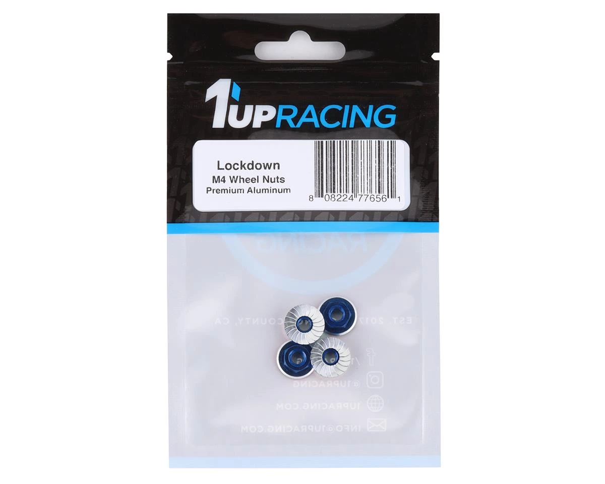 1UP Racing Lockdown UltraLite 4mm Serrated Wheel Nuts (Dark Blue) (4) 4 1UP Racing Lockdown UltraLite 4mm Serrated Wheel Nuts (Dark Blue) (4) - Image 2