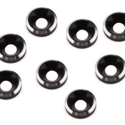 1UP Racing Sales Store 38 1UP Racing 3mm Aluminum Countersunk Washers (Black/Silver) (8)